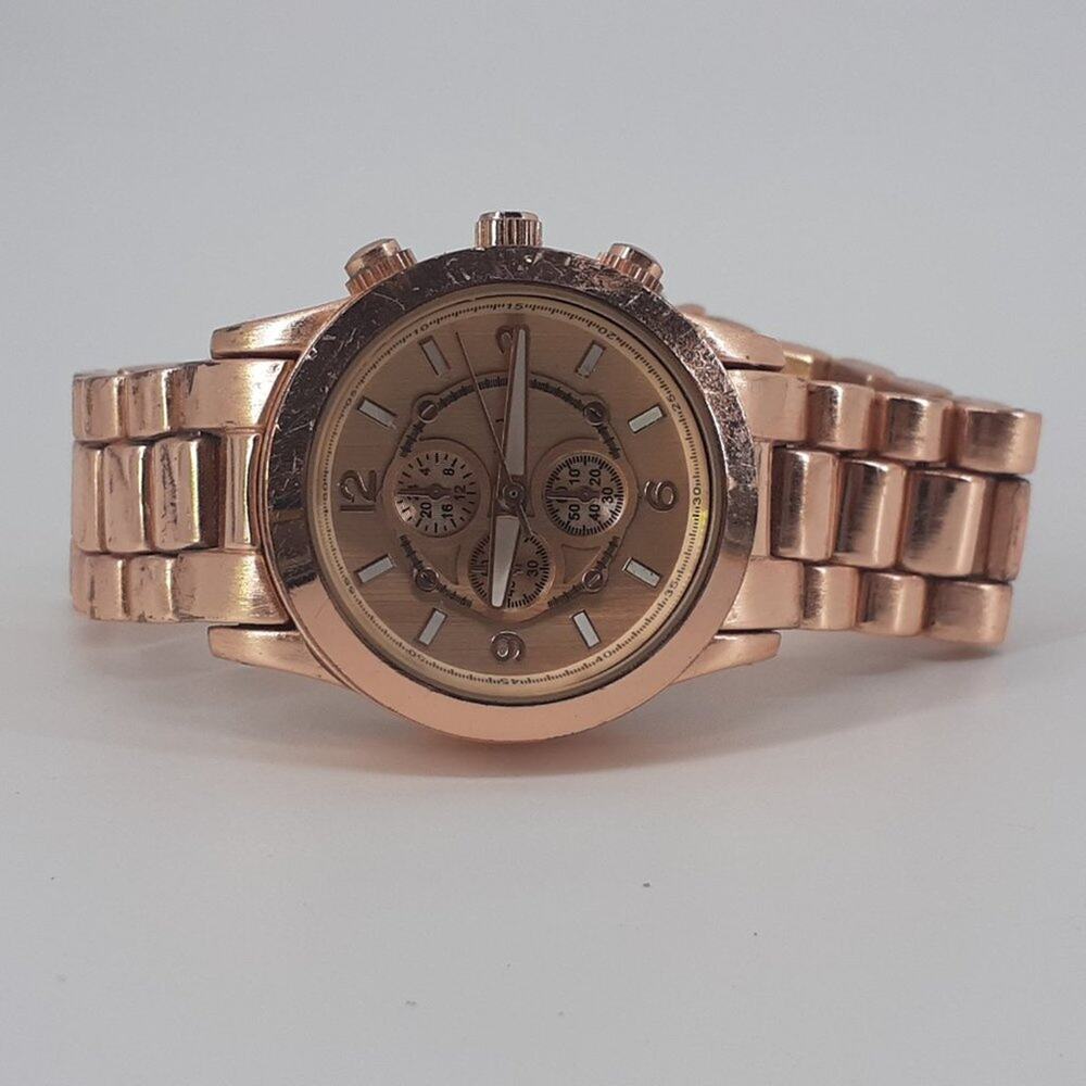Accutime Womens Watch Corp Rose Gold Wristwatch Chronological